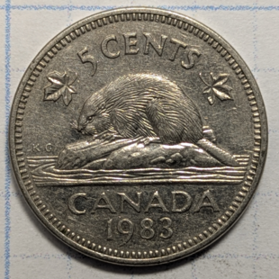 1983 nickel - 