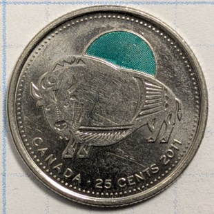 2011 quarter - Wood Bison Coloured